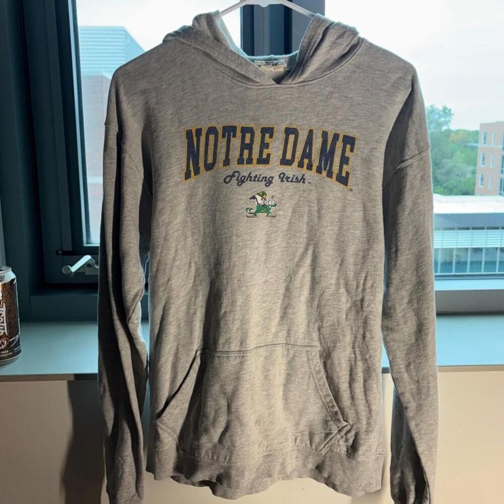 Super crazy vintage retro Y2K tuff graphic Gray Notre Dame Fighting Sweatshirt